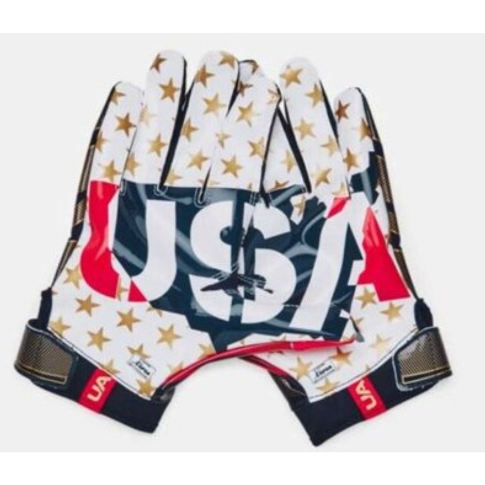Under Armour UA F8 Football Gloves Men's Large Limited Edition USA GlueGrip